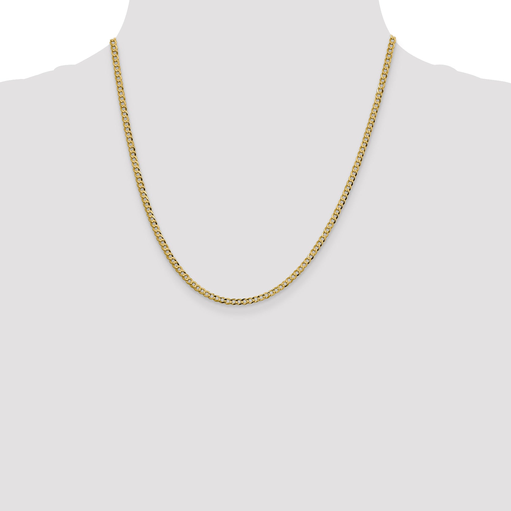 14k 3.1mm Lightweight Flat Cuban Chain