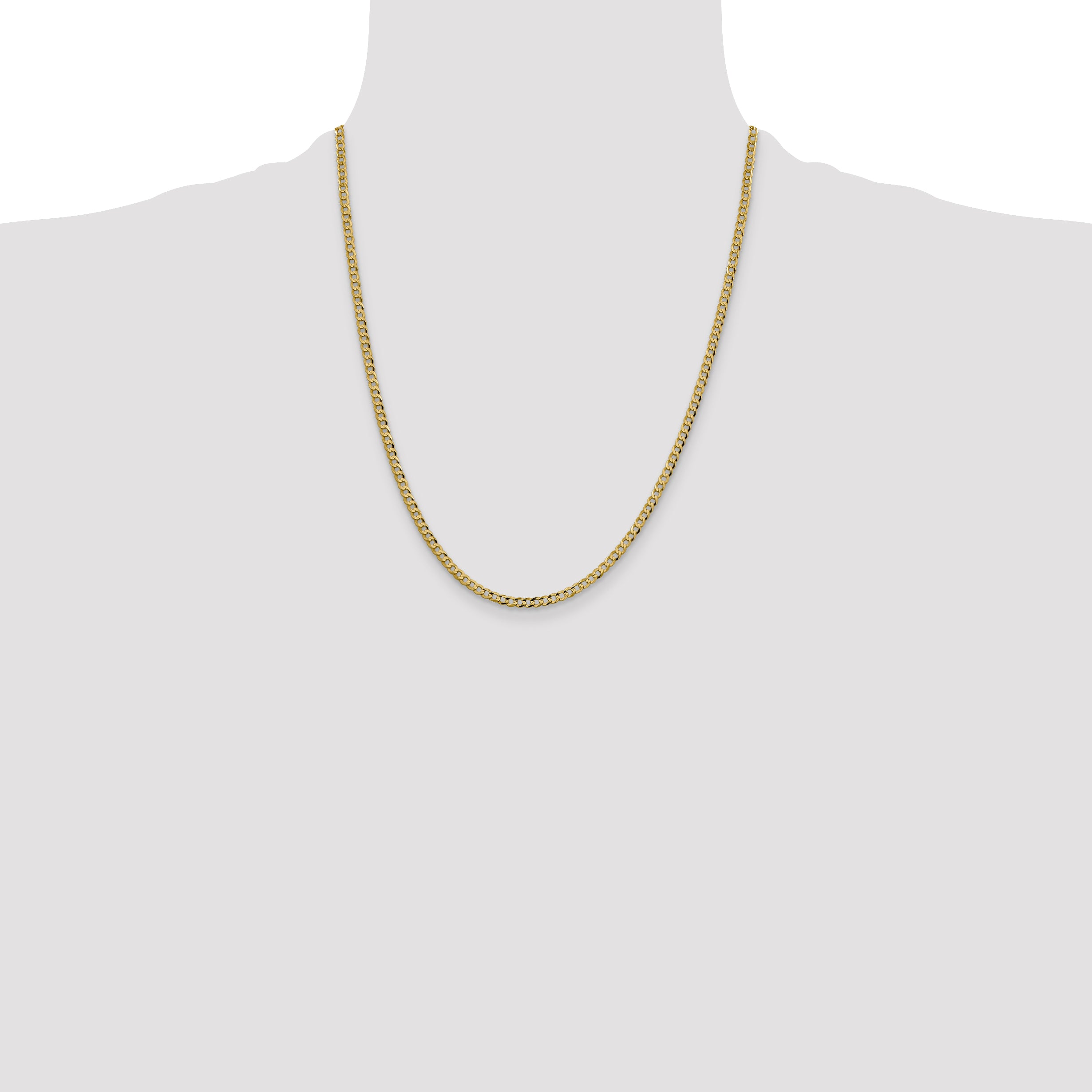 14k 3.1mm Lightweight Flat Cuban Chain