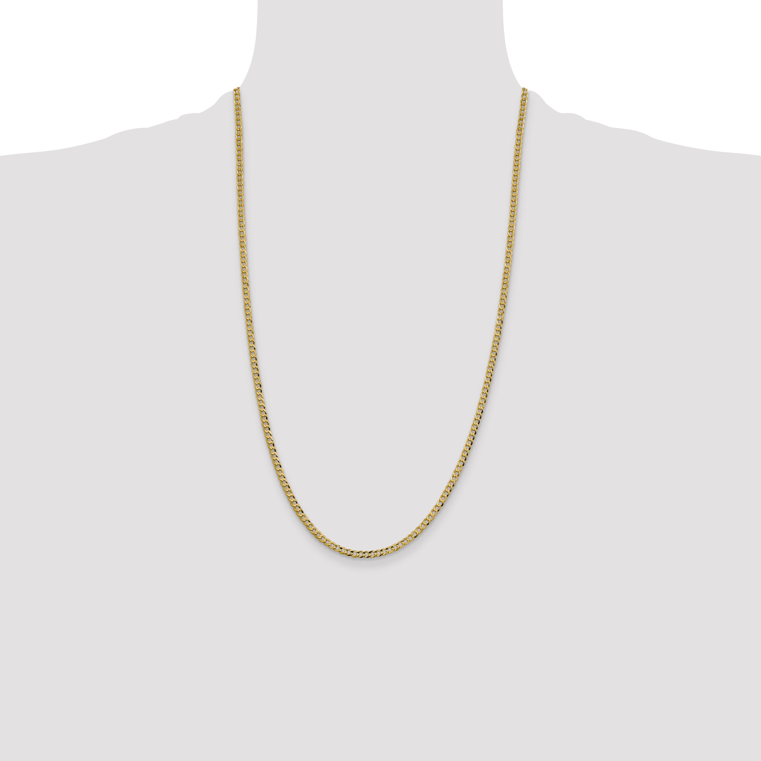 14k 3.1mm Lightweight Flat Cuban Chain