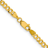 14k 3.7mm Lightweight Flat Cuban Chain
