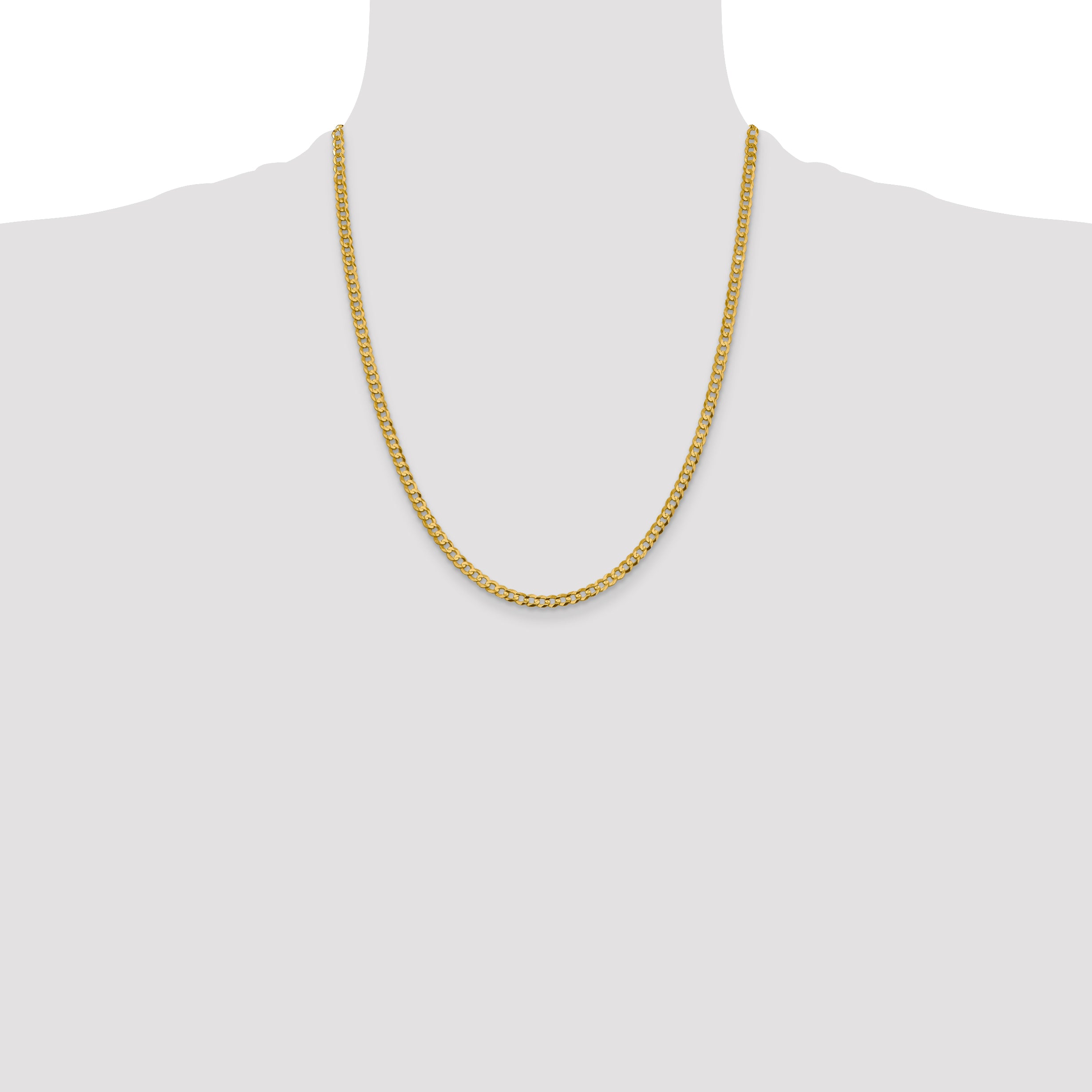 14k 3.7mm Lightweight Flat Cuban Chain