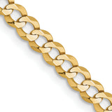 14k 3.7mm Lightweight Flat Cuban Chain