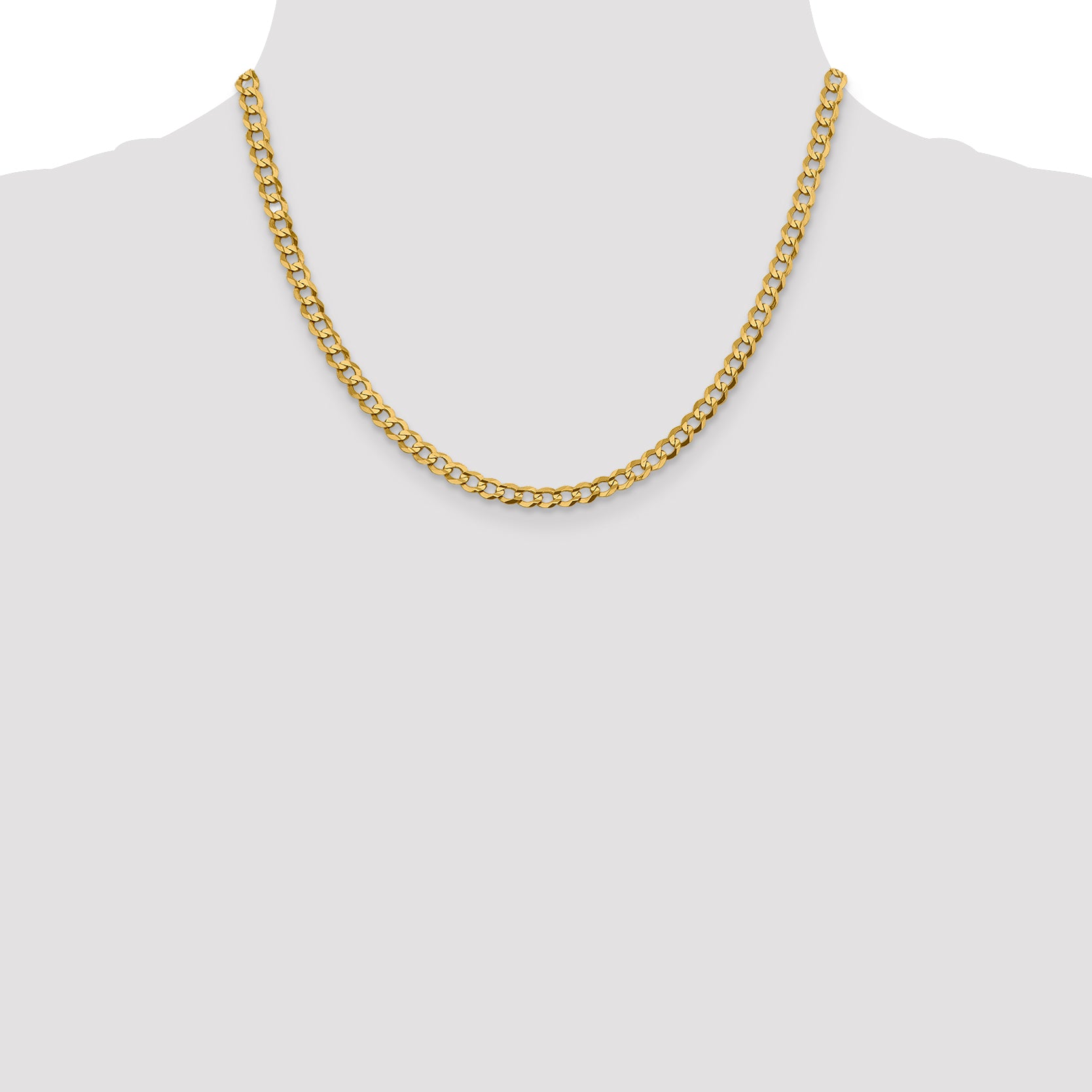 14k 4.7mm Lightweight Flat Cuban Chain