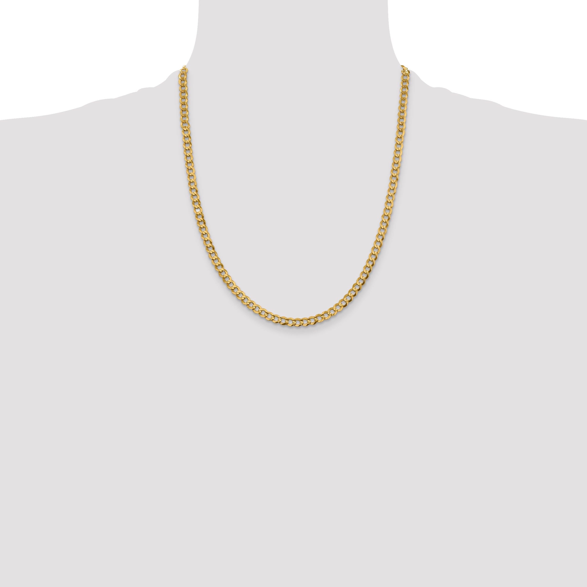 14k 4.7mm Lightweight Flat Cuban Chain