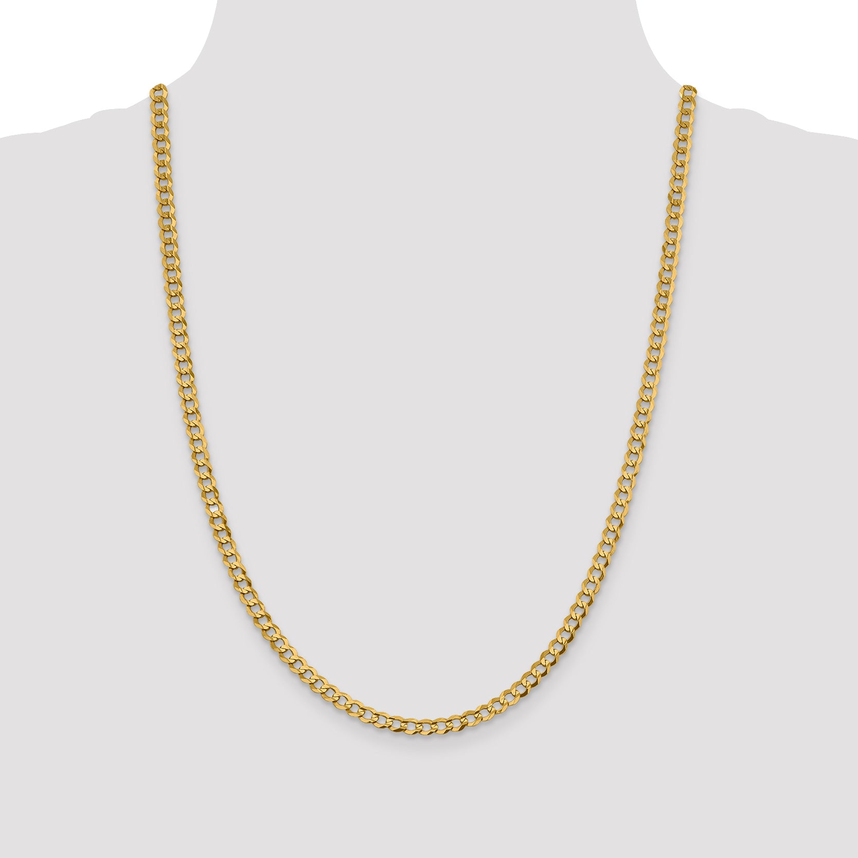 14k 4.7mm Lightweight Flat Cuban Chain