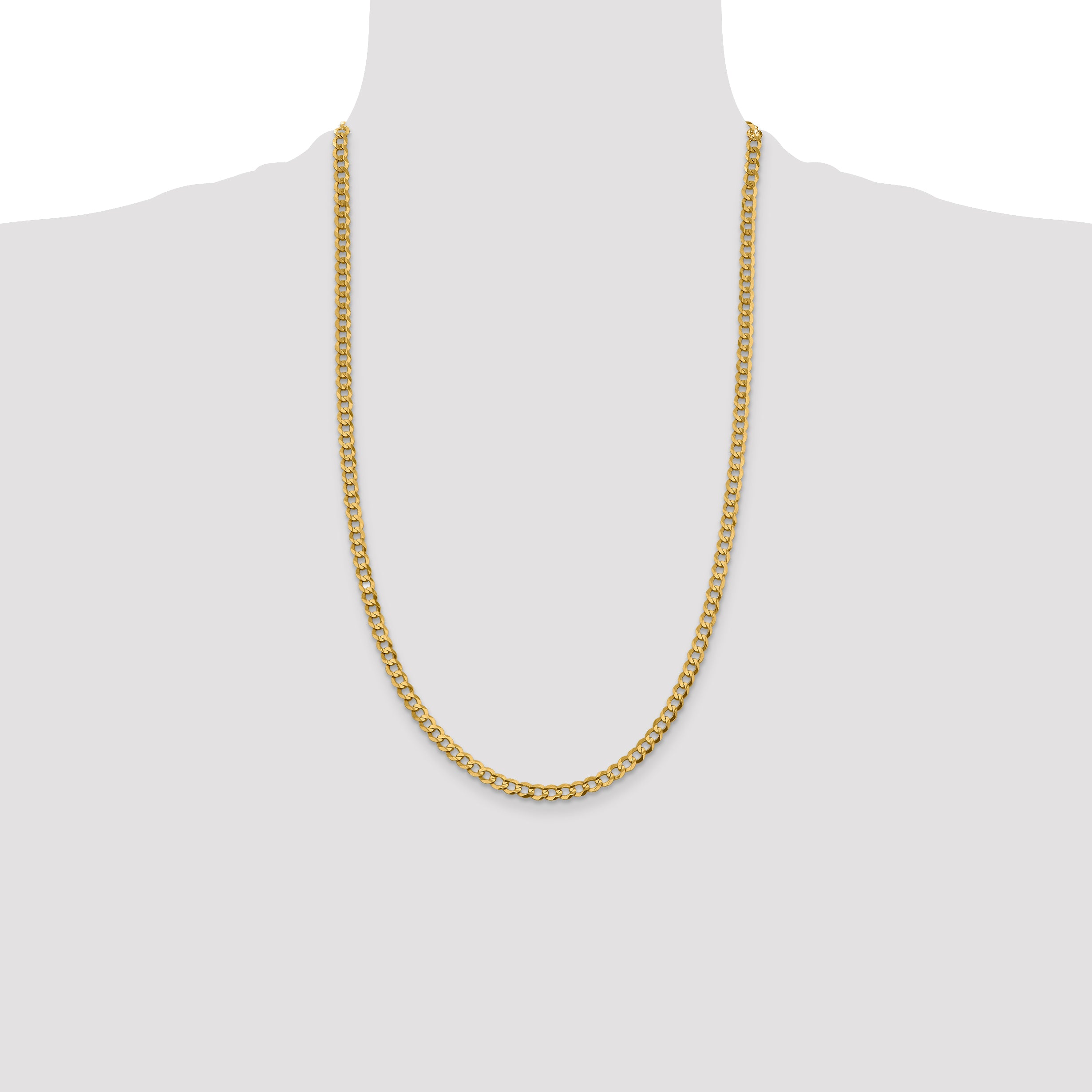 14k 4.7mm Lightweight Flat Cuban Chain