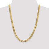 14k 7.2mm Lightweight Flat Cuban Chain