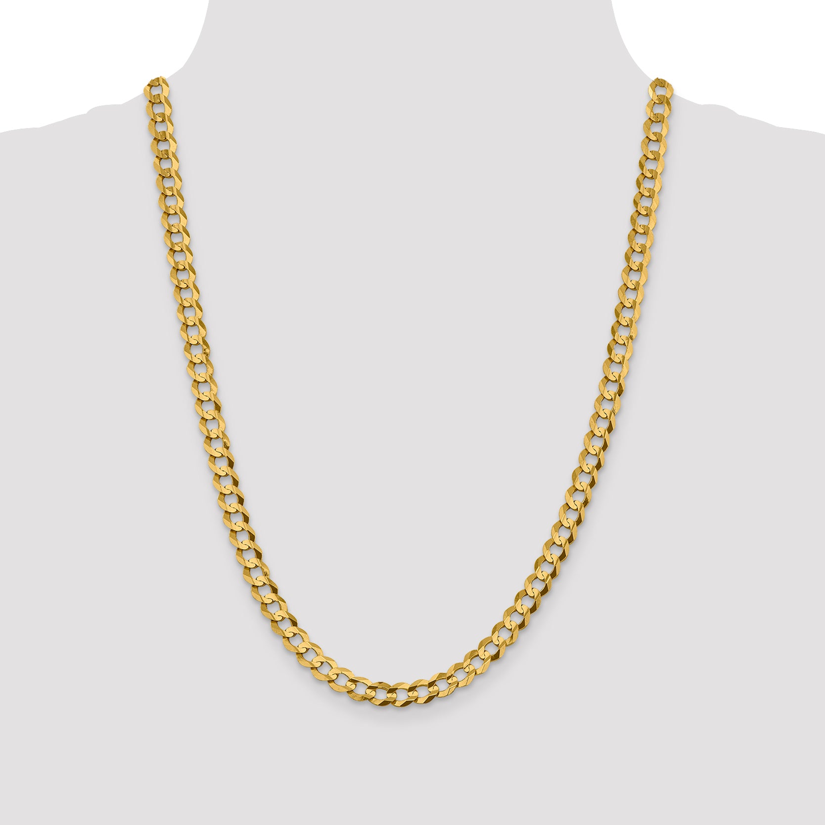 14k 7.2mm Lightweight Flat Cuban Chain