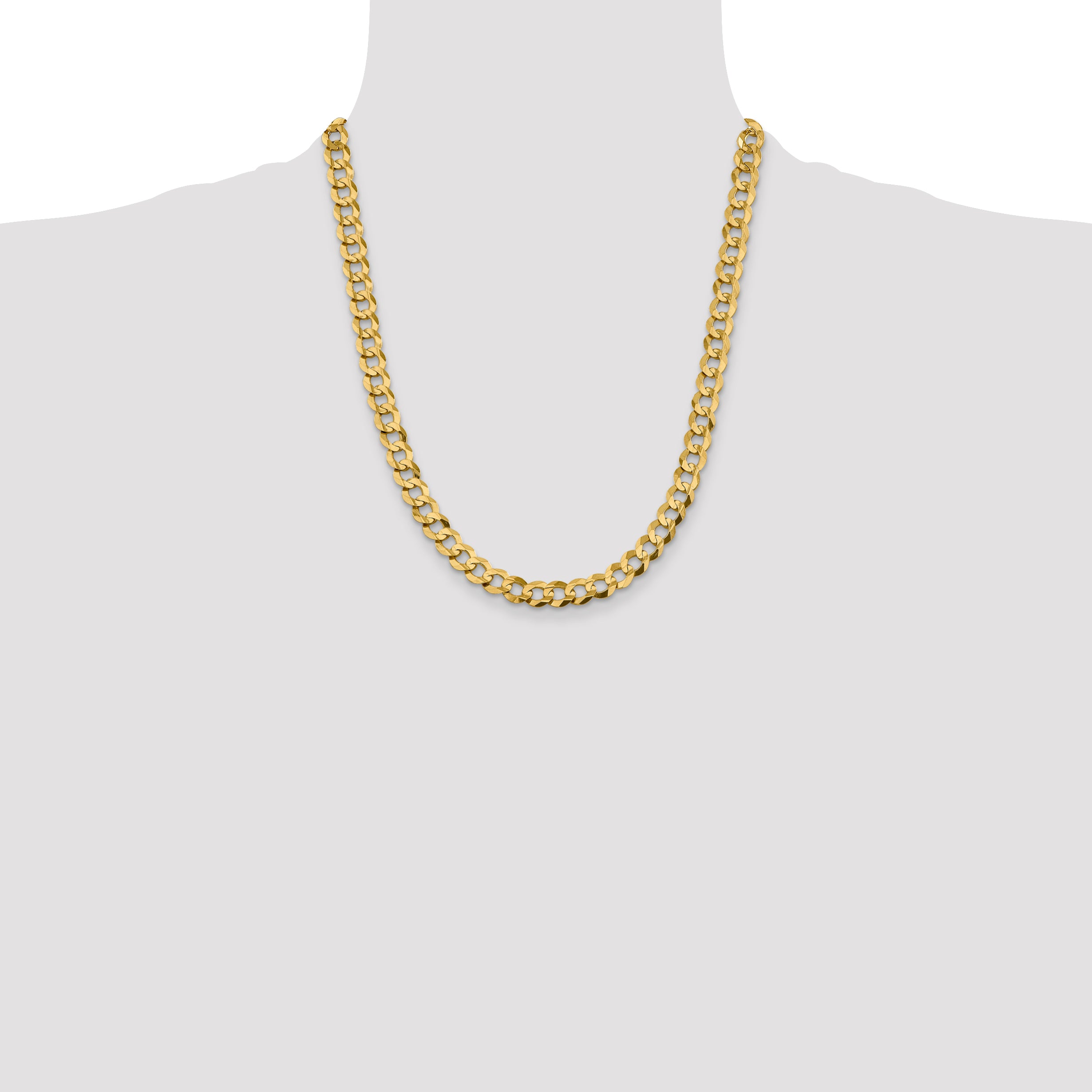 14k 8.3mm Lightweight Flat Cuban Chain