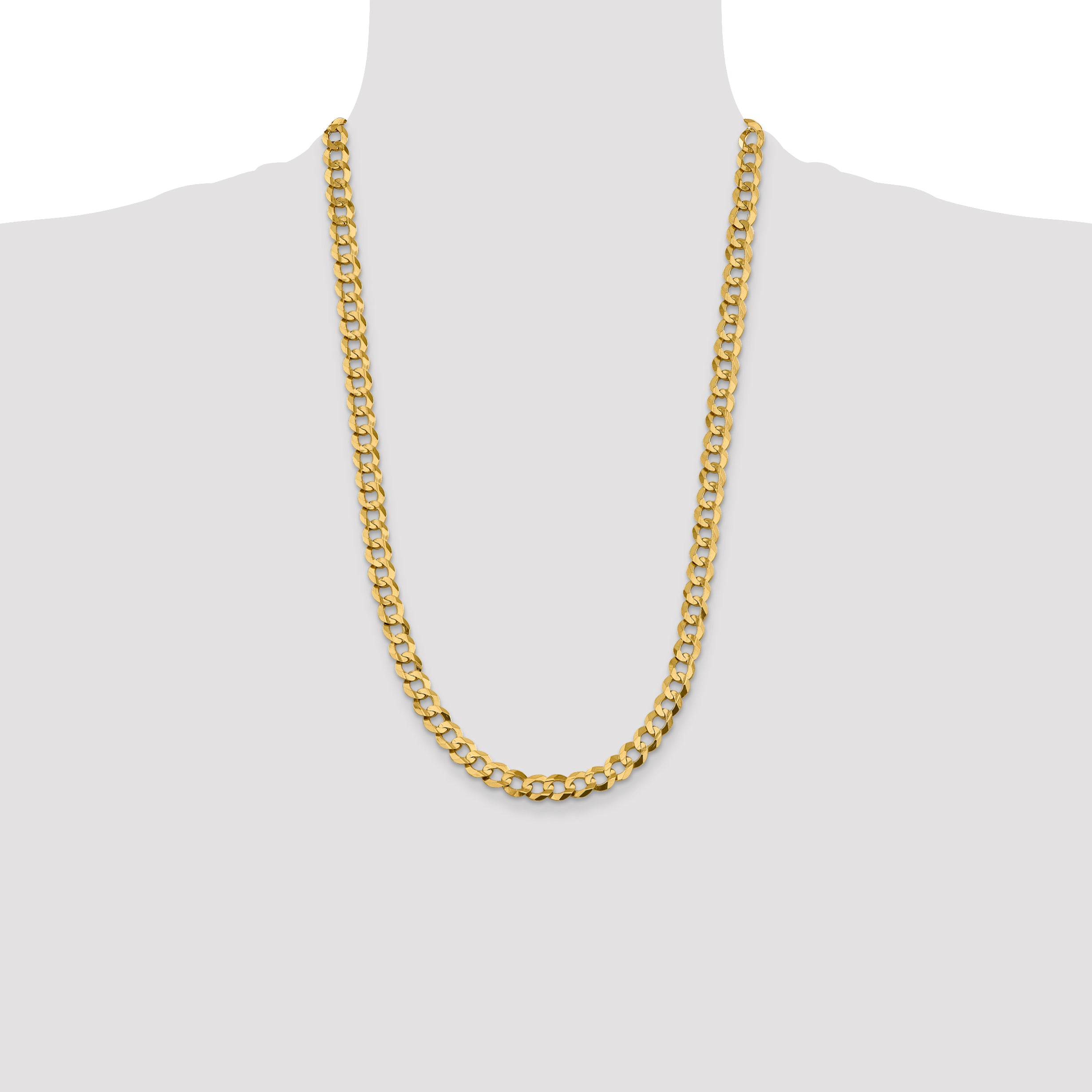 14k 8.3mm Lightweight Flat Cuban Chain