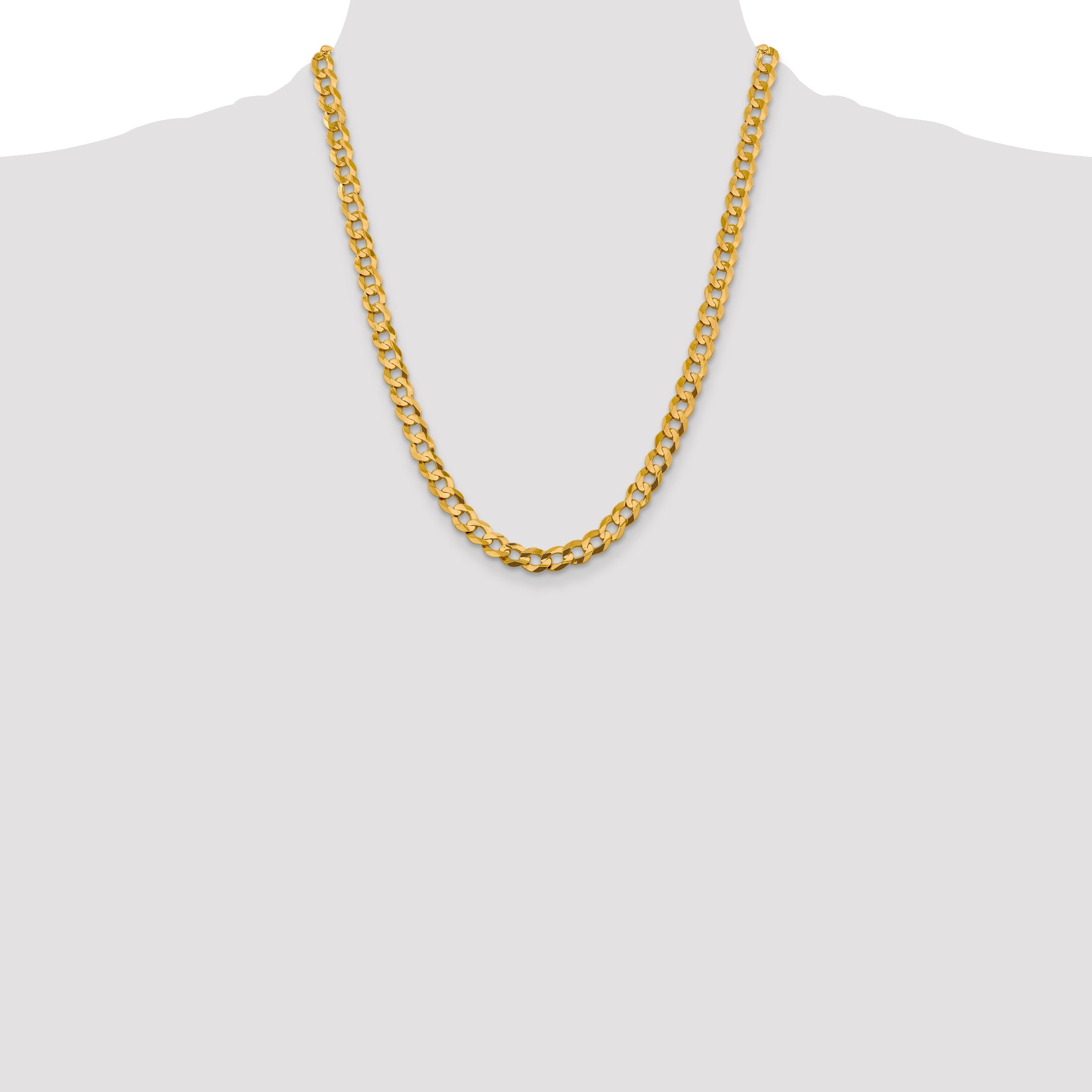 14k 9.4mm Lightweight Flat Cuban Chain
