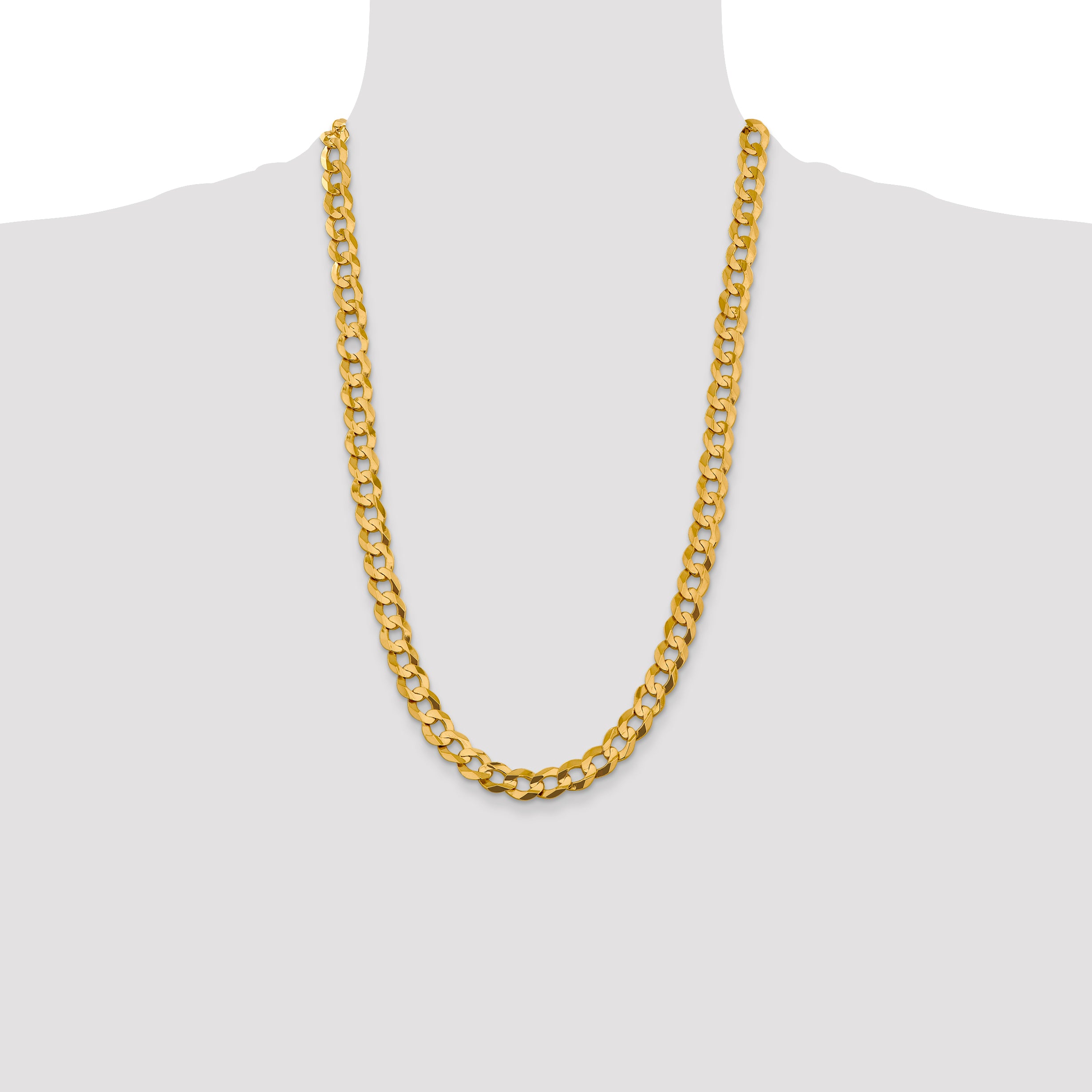 14k 9.4mm Lightweight Flat Cuban Chain