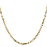14k 3mm Open Concave Curb Chain