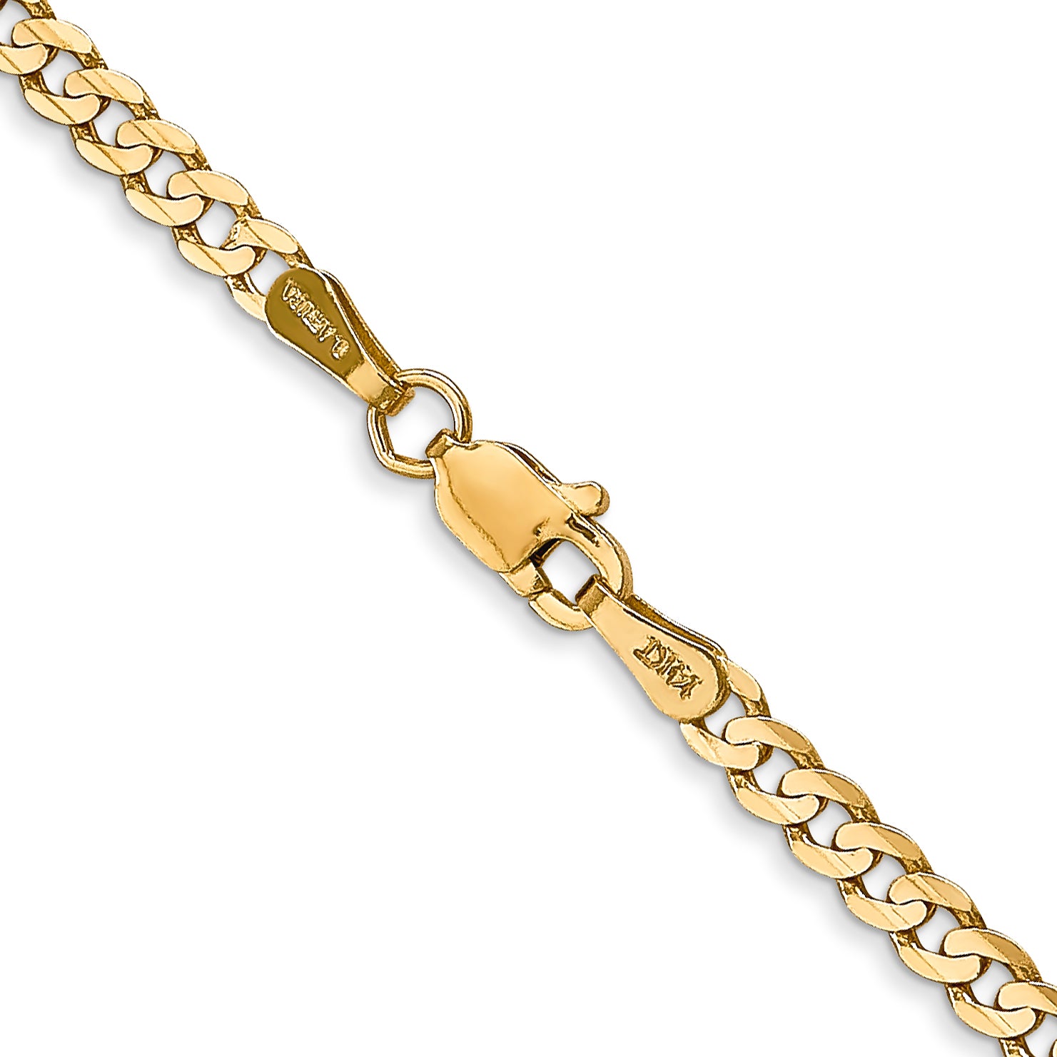 14k 3mm Open Concave Curb Chain