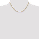 14k 3mm Open Concave Curb Chain