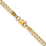 14k 3mm Open Concave Curb Chain