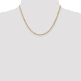 14k 3mm Open Concave Curb Chain