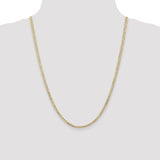 14k 3mm Open Concave Curb Chain
