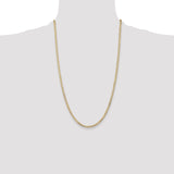 14k 3mm Open Concave Curb Chain