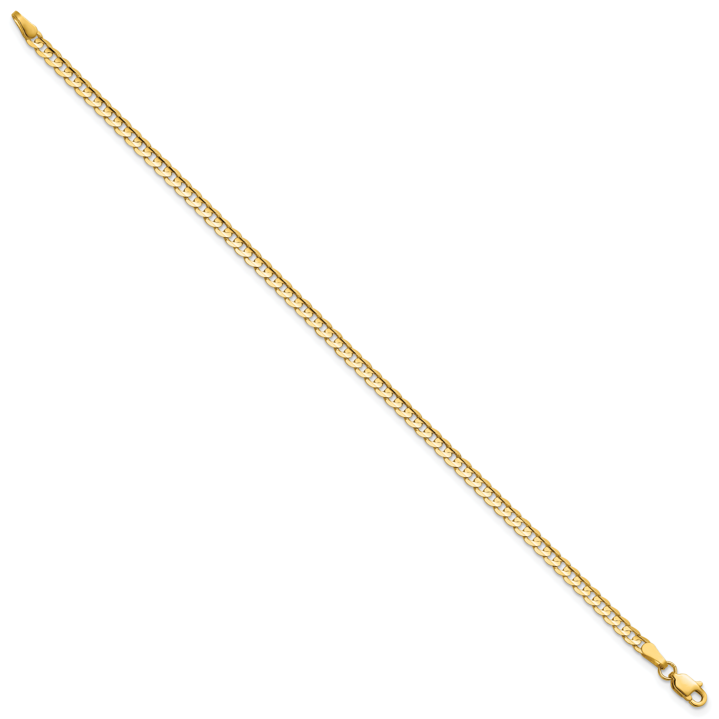 14k 3mm Open Concave Curb Chain