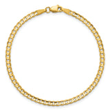 14k 3mm Open Concave Curb Chain