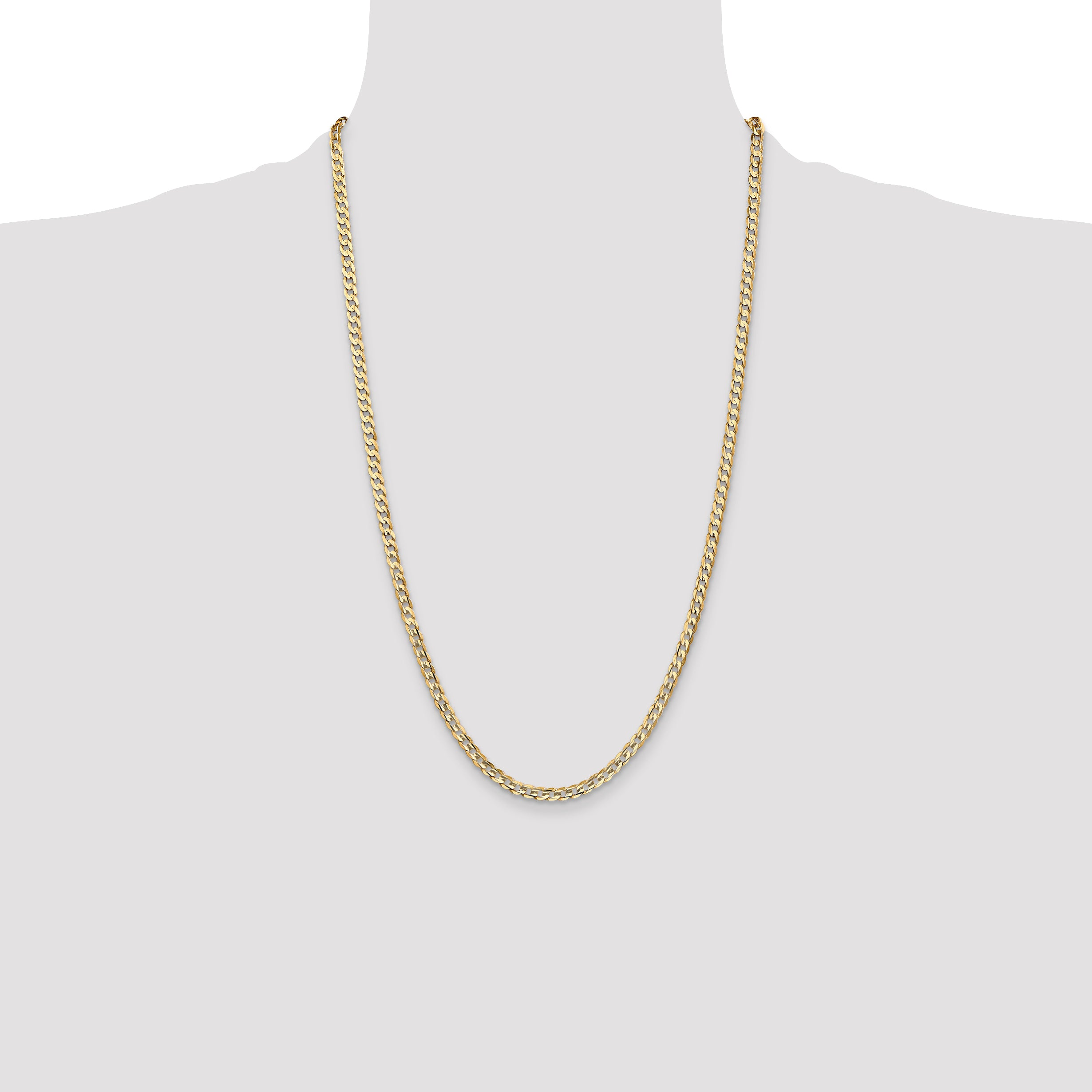 14k 3.8mm Open Concave Curb Chain