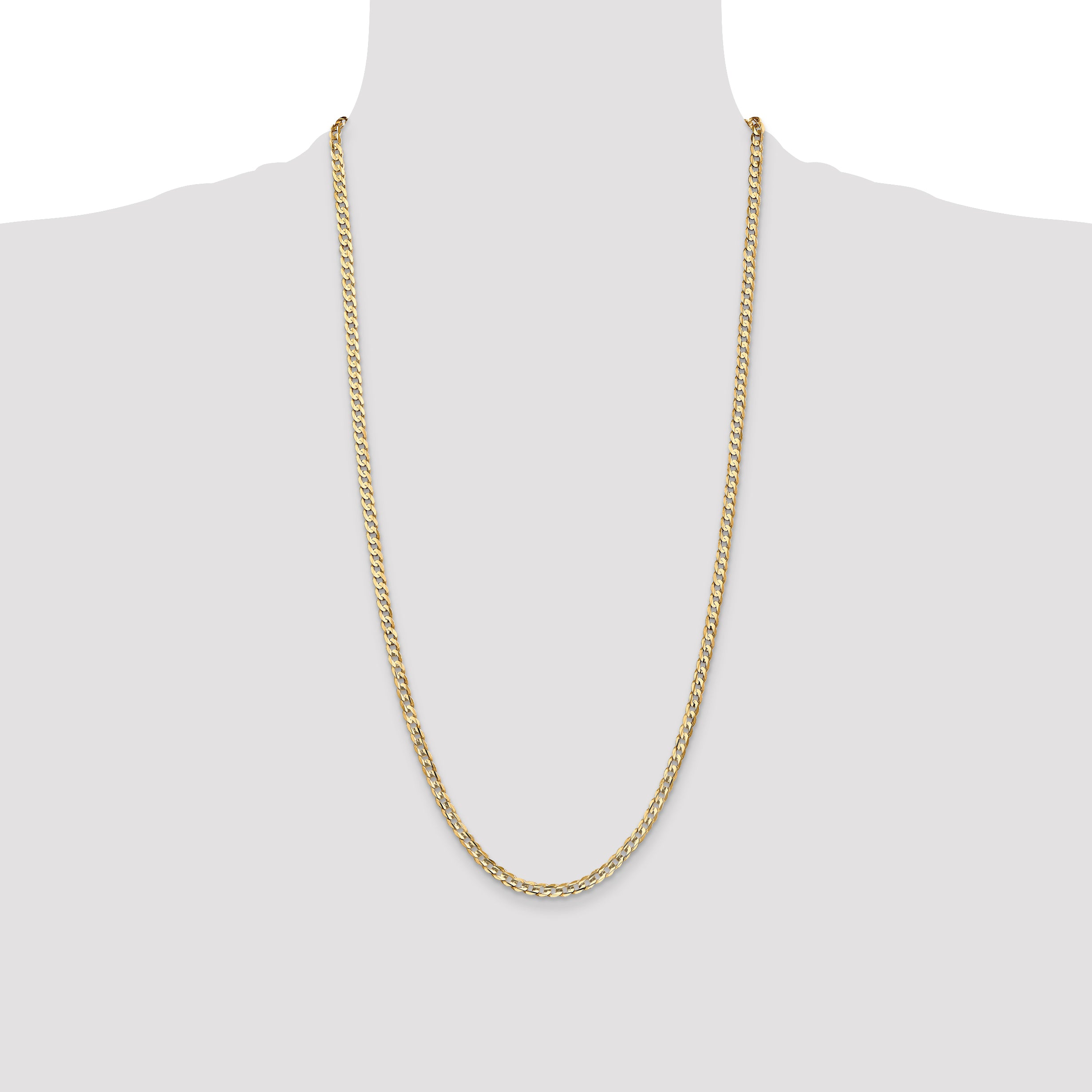 14k 3.8mm Open Concave Curb Chain