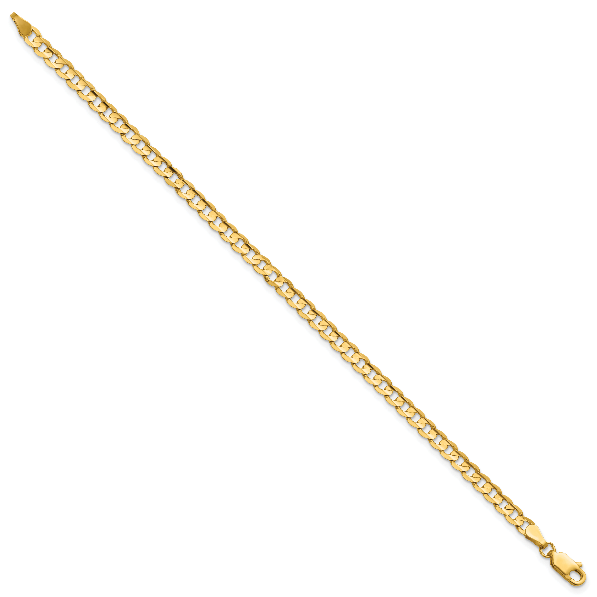 14k 3.8mm Open Concave Curb Chain