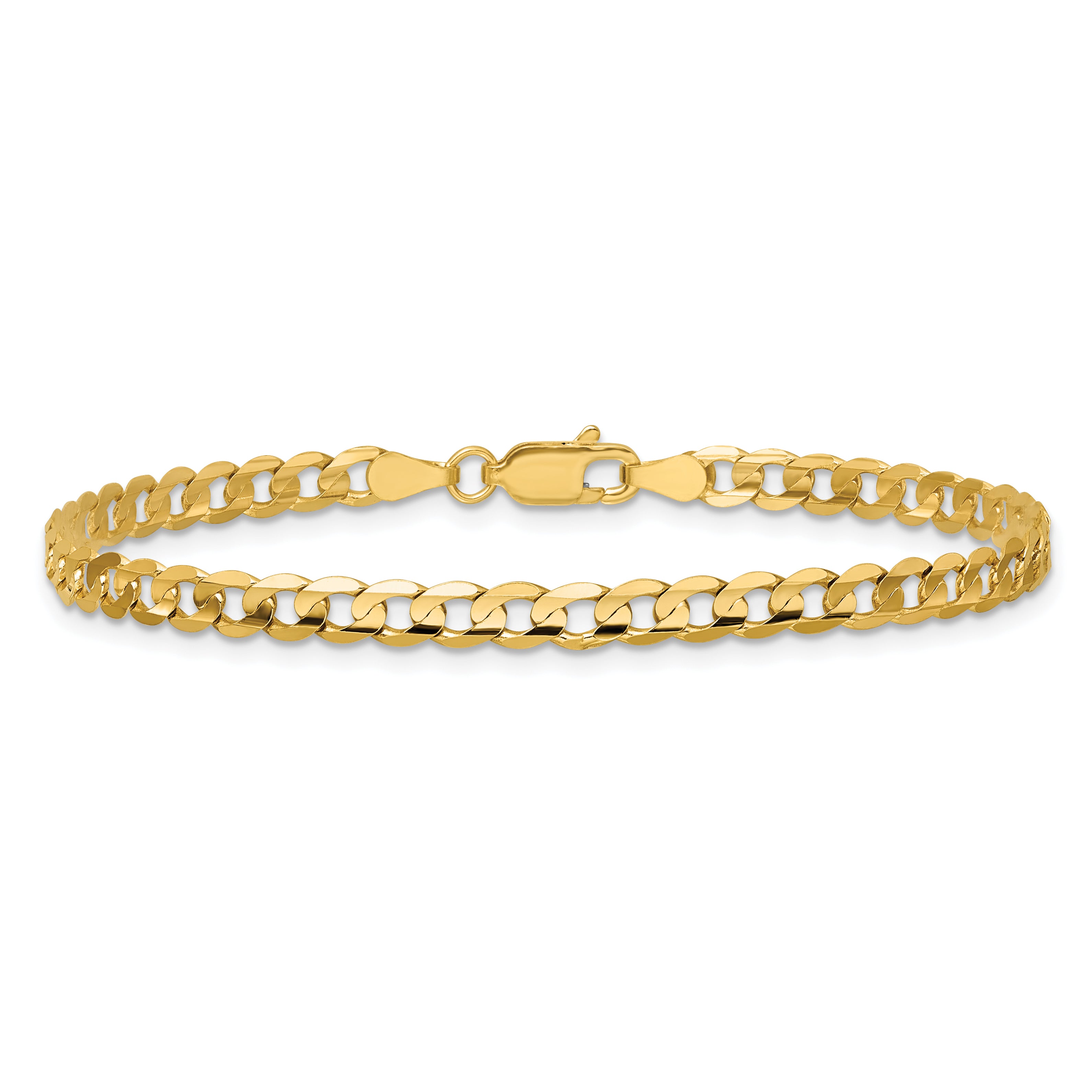 14k 3.8mm Open Concave Curb Chain