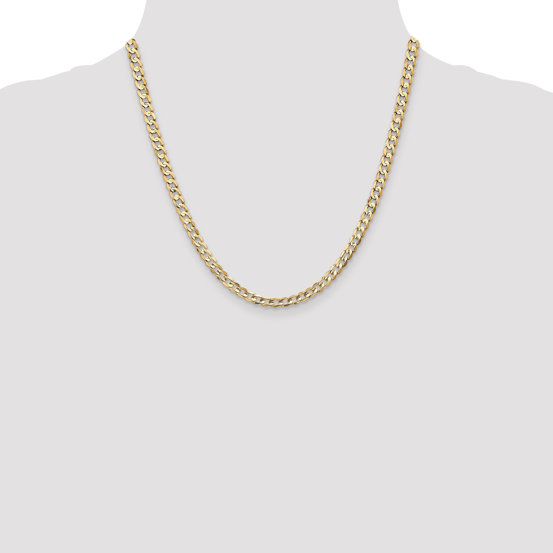 14k 4.5mm Open Concave Curb Chain