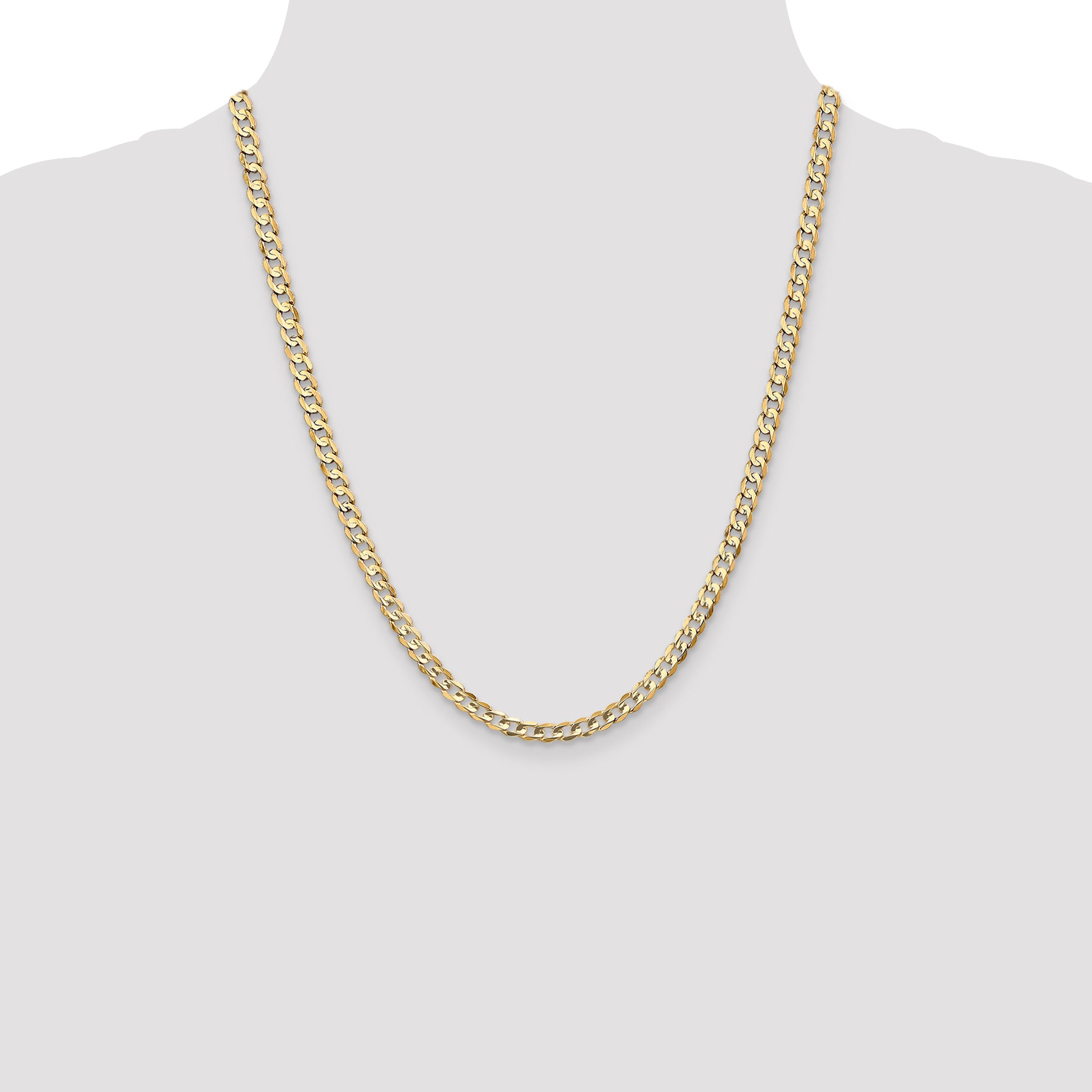 14k 4.5mm Open Concave Curb Chain
