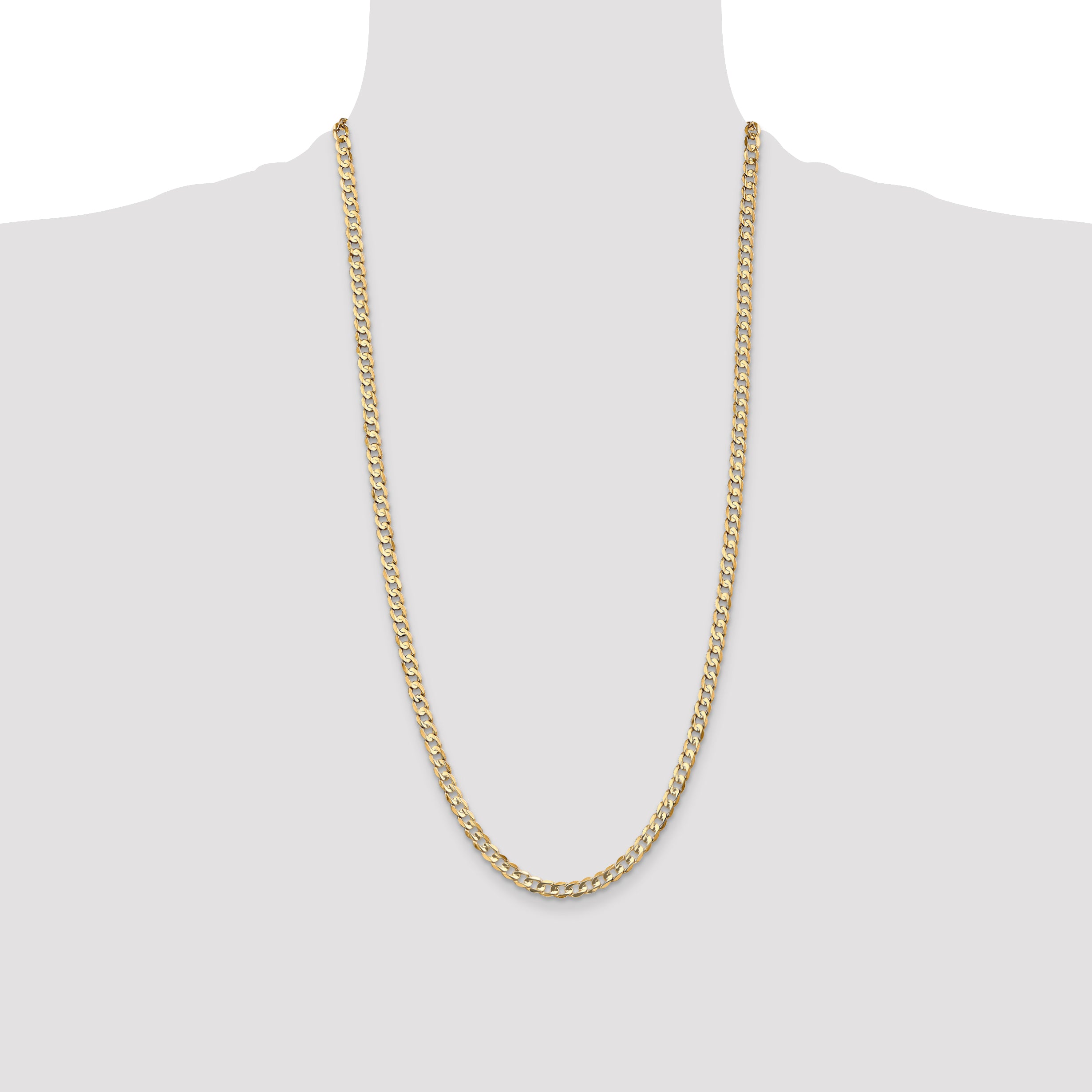 14k 4.5mm Open Concave Curb Chain