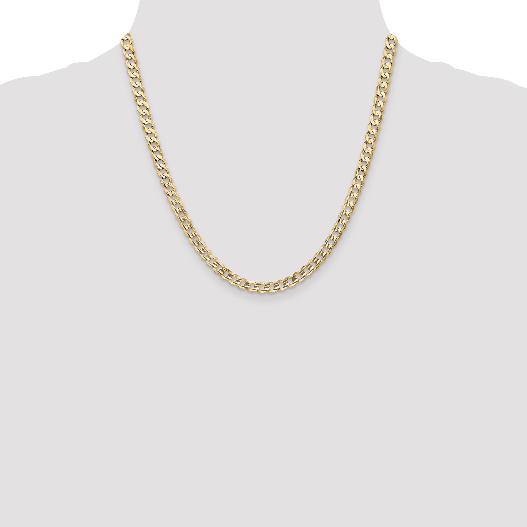 14k 5.25mm Open Concave Curb Chain