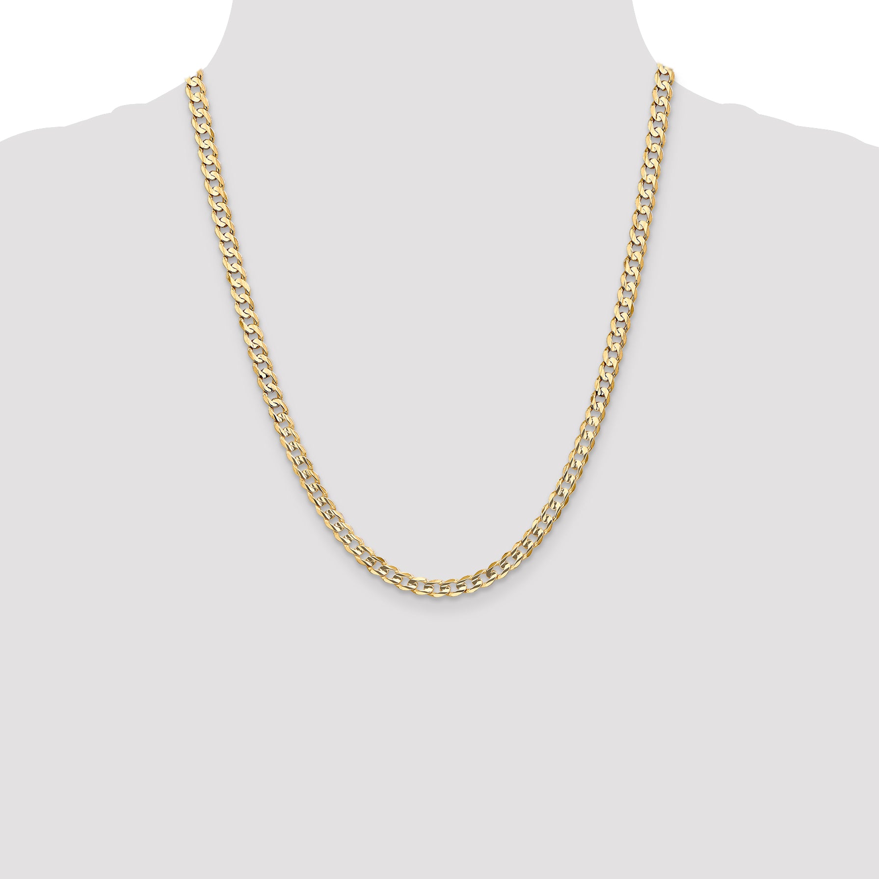 14k 5.25mm Open Concave Curb Chain