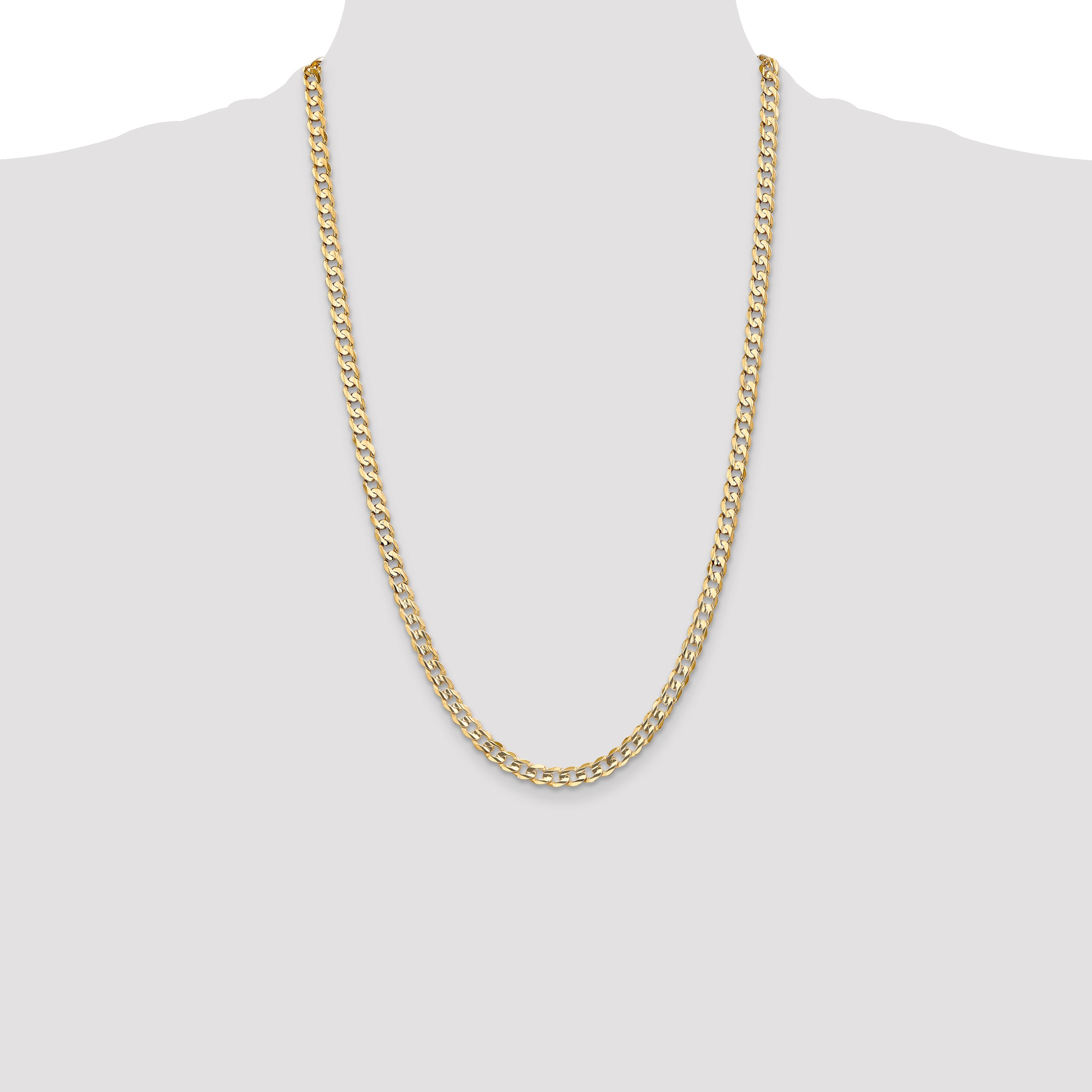 14k 5.25mm Open Concave Curb Chain