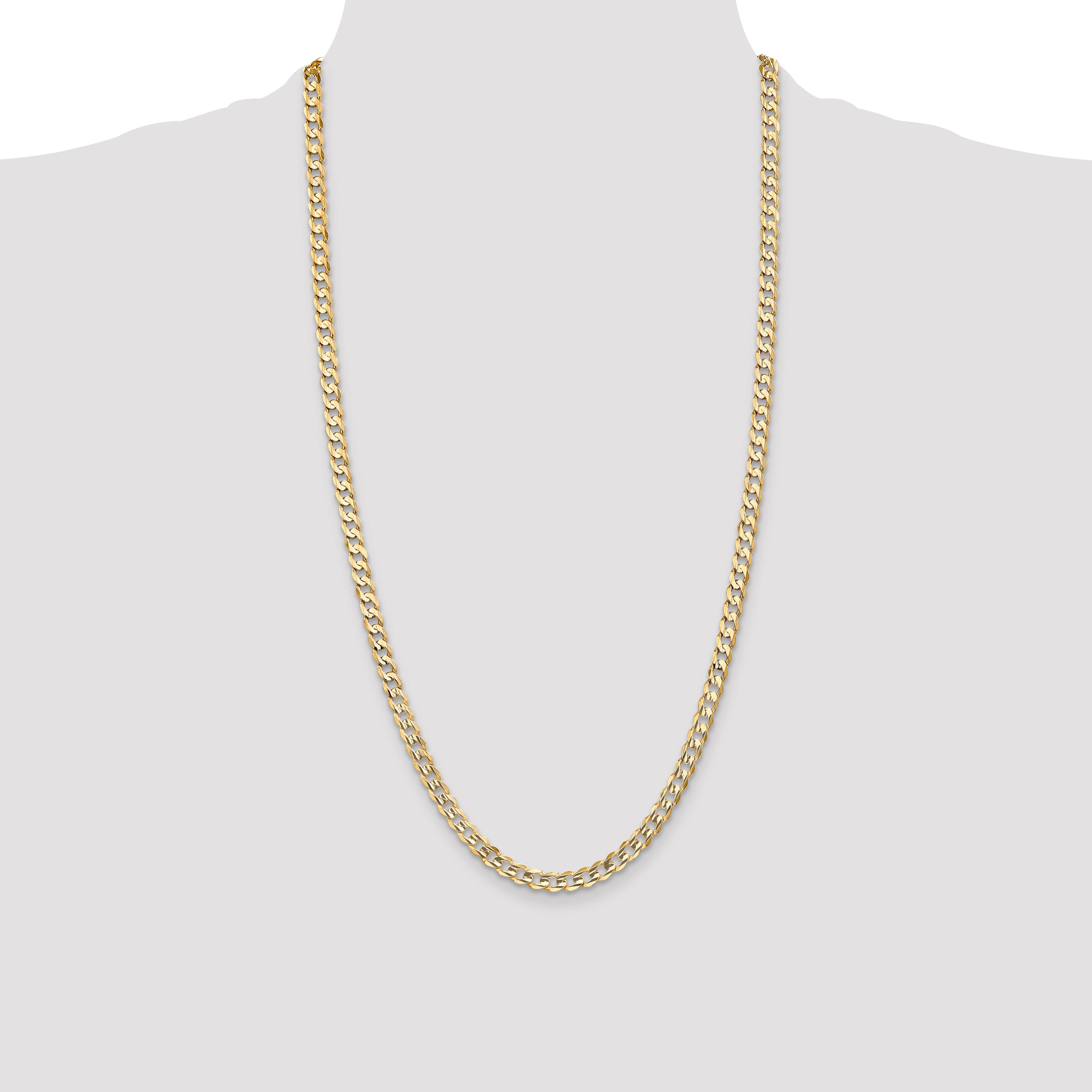 14k 5.25mm Open Concave Curb Chain
