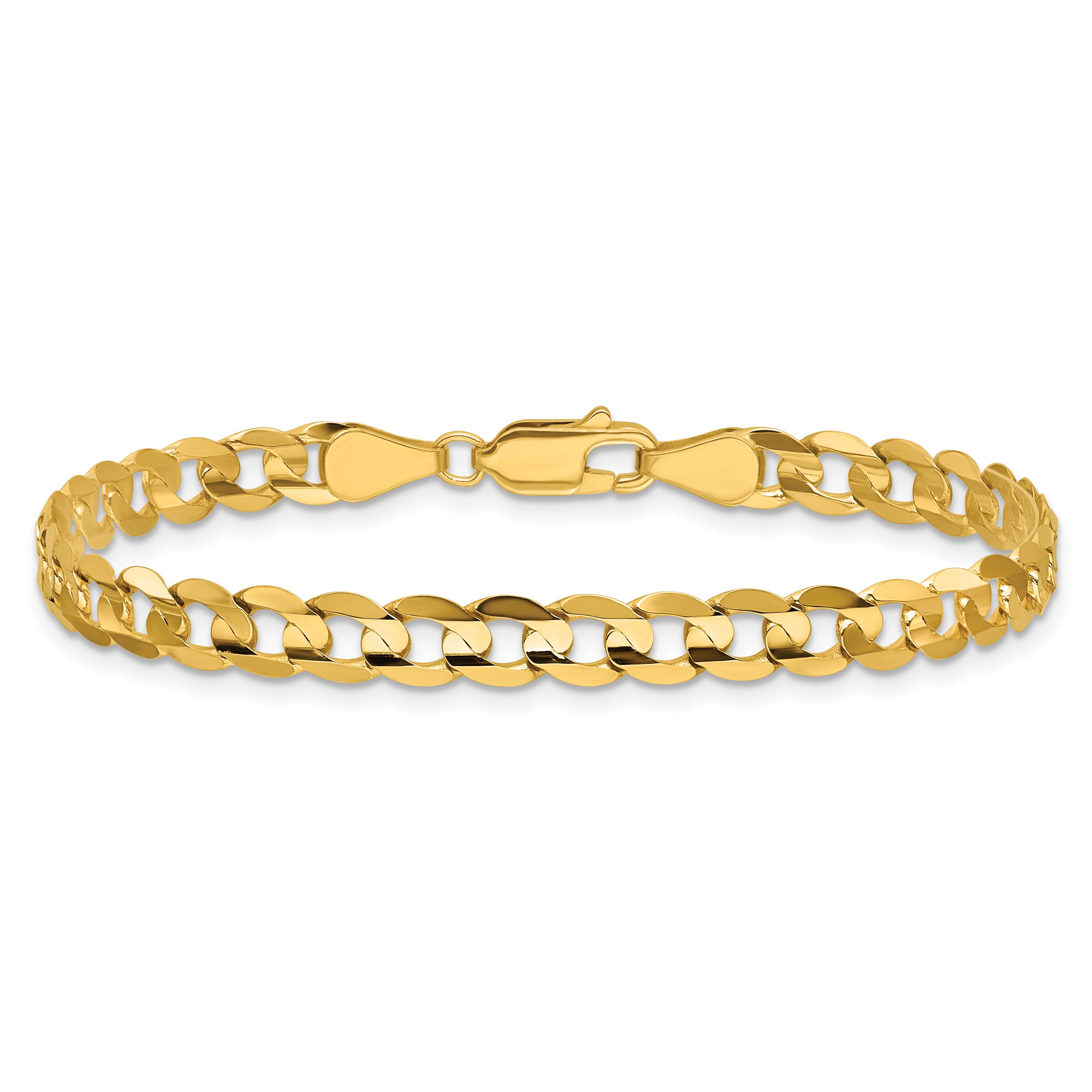 14k 5.25mm Open Concave Curb Chain