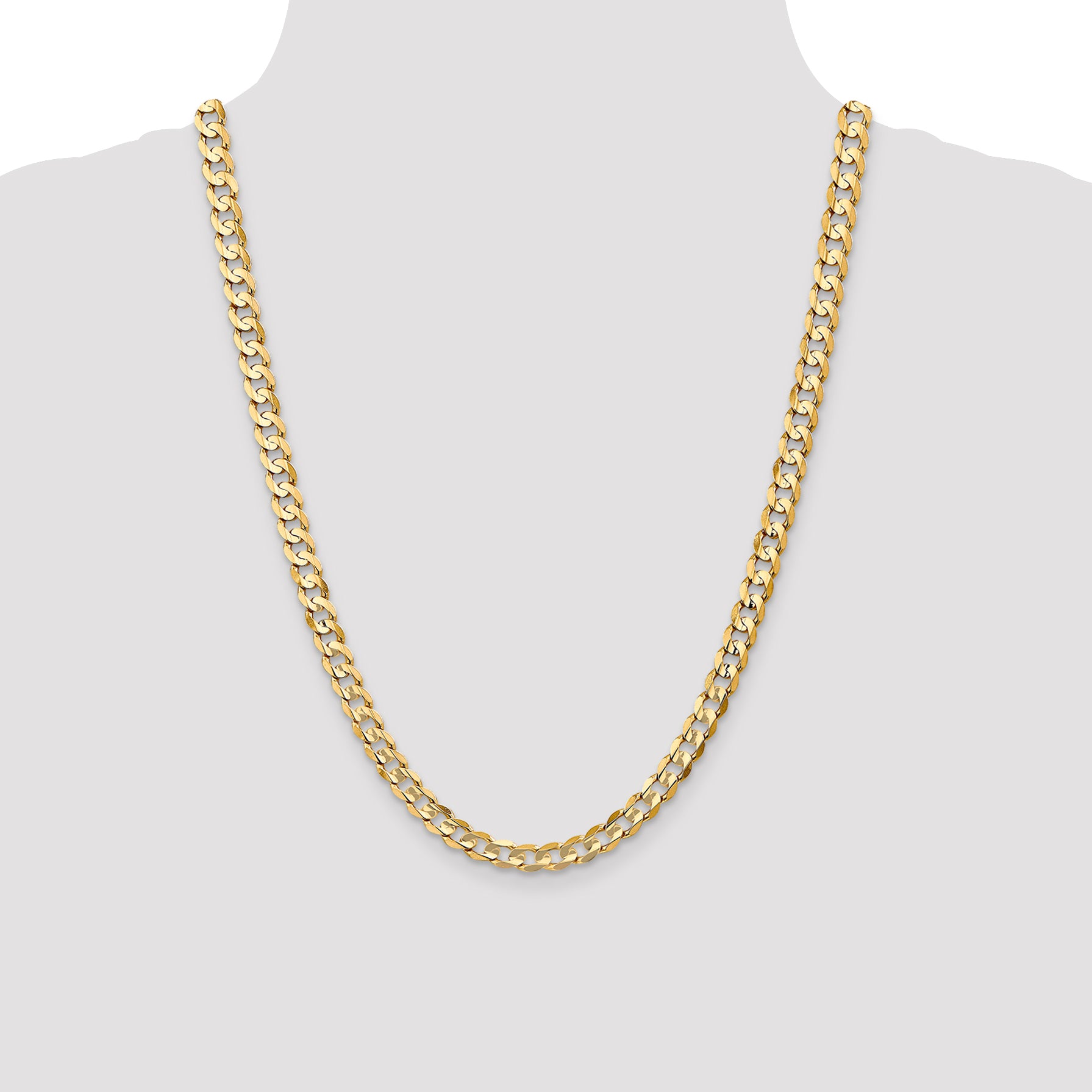 14k 6.75mm Open Concave Curb Chain