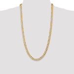 14k 6.75mm Open Concave Curb Chain