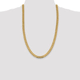 14k 7.5mm Open Concave Curb Chain