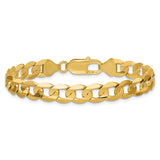 14k 7.5mm Open Concave Curb Chain
