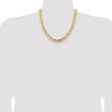 14k 8.5mm Open Concave Curb Chain
