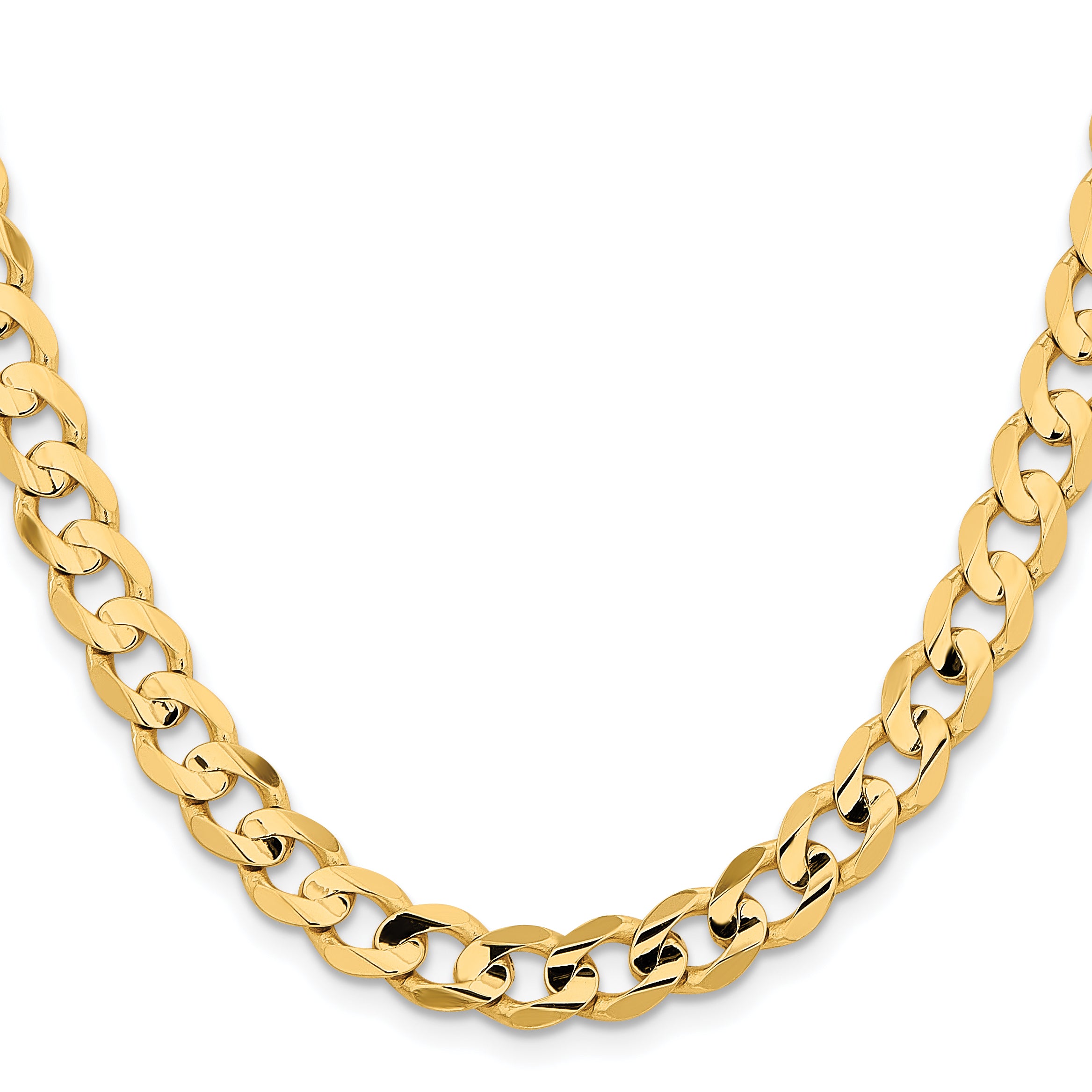 14k 8.5mm Open Concave Curb Chain