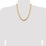 14k 8.5mm Open Concave Curb Chain