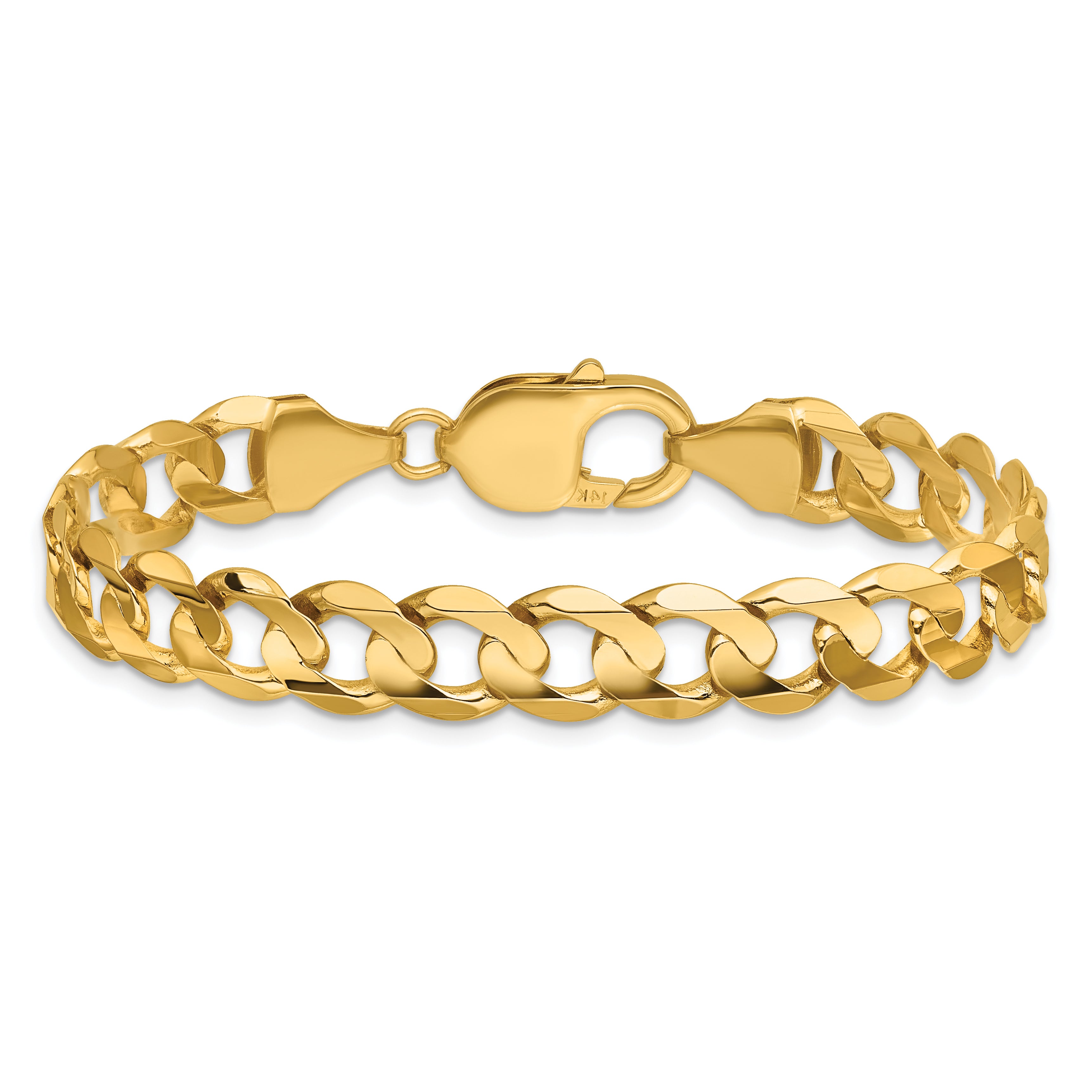 14k 8.5mm Open Concave Curb Chain