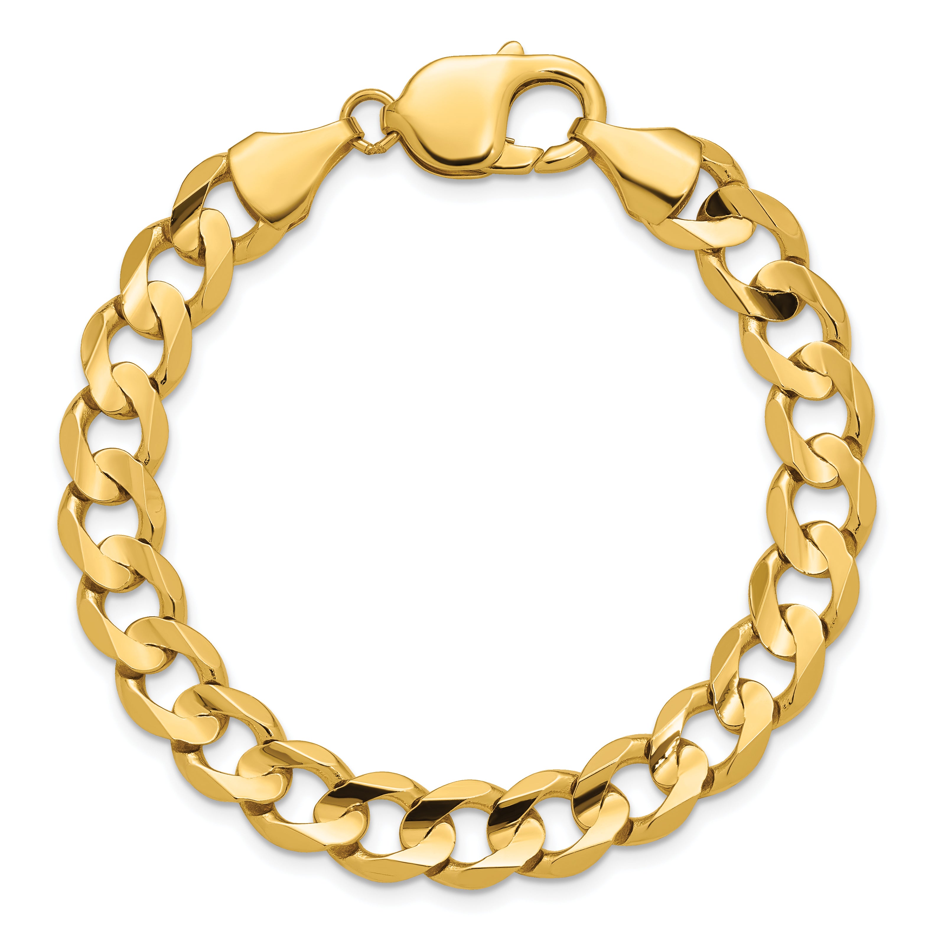 14k 8.5mm Open Concave Curb Chain