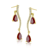 Color Earring in 18k Gold with Diamonds