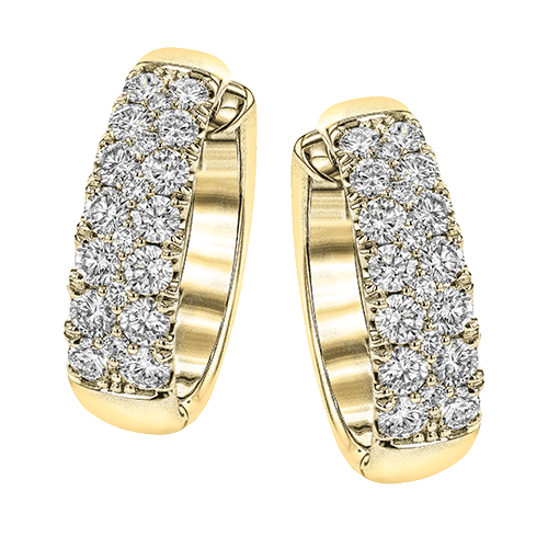 Hoop Earring in 18k Gold with Diamonds