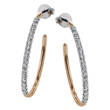 Hoop Earring in 18k Gold with Diamonds