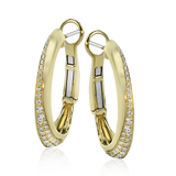 Hoop Earring in 18k Gold with Diamonds